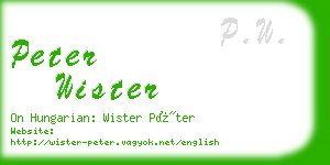 peter wister business card